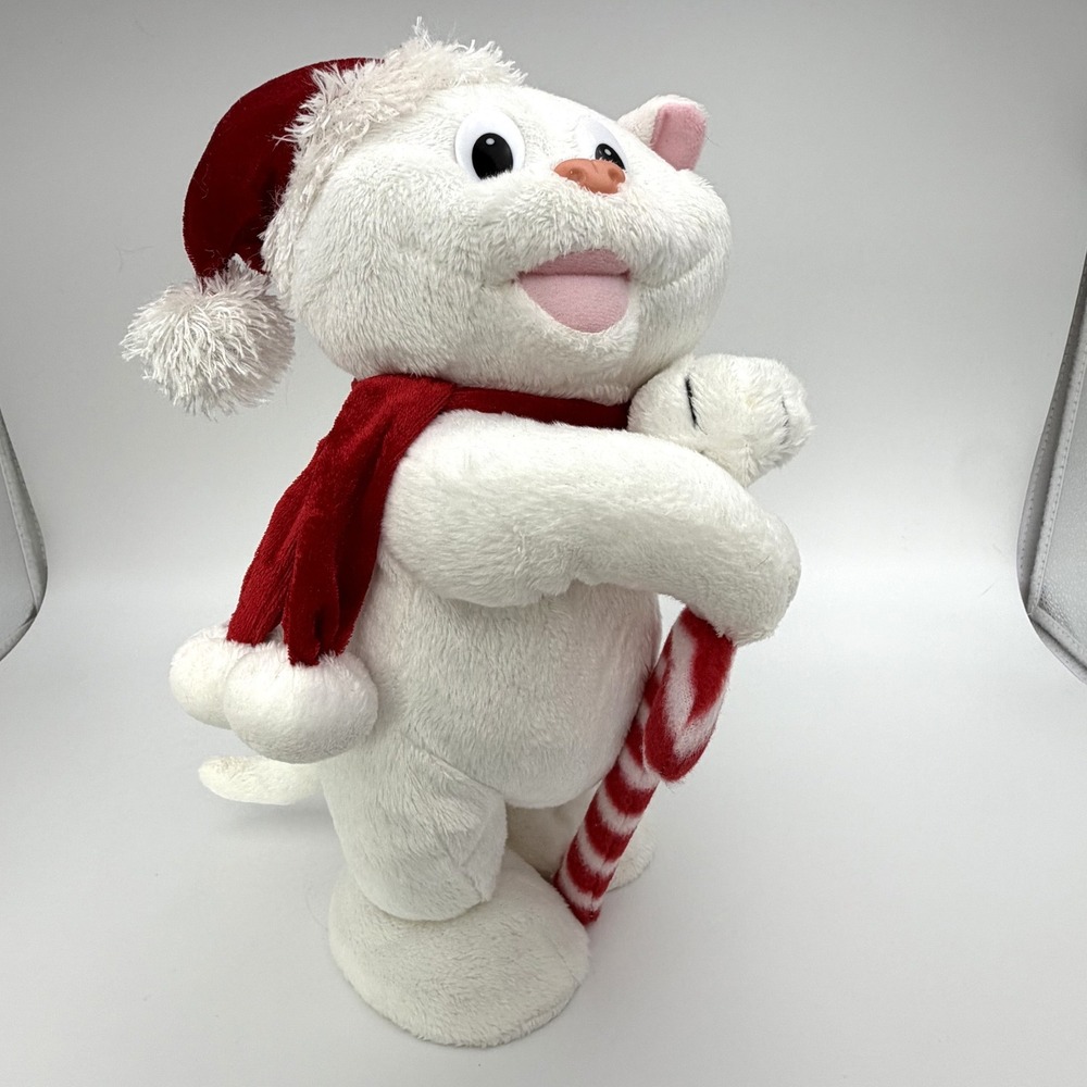 Giggles Int Christmas Cat Dancing Singing Can't Touch This Plush Candy Cane
